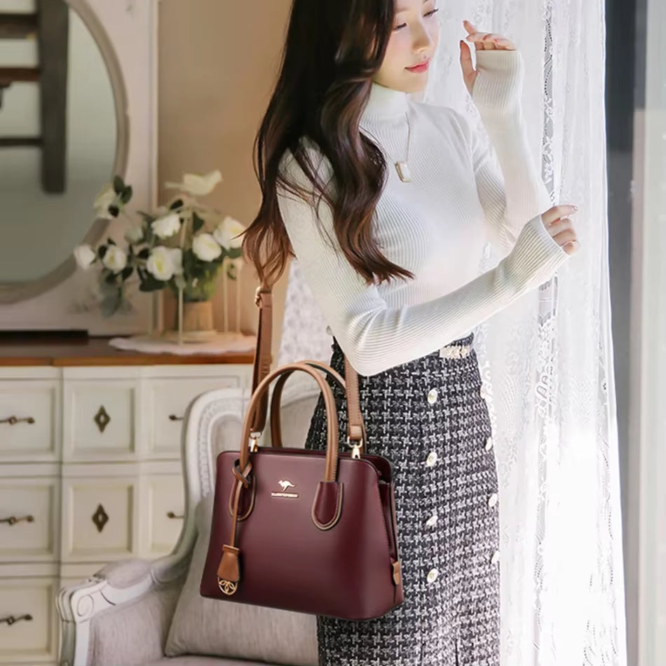 Sacs à main de luxe en cuir à 2 couches - Grande capacité - Haute qualité