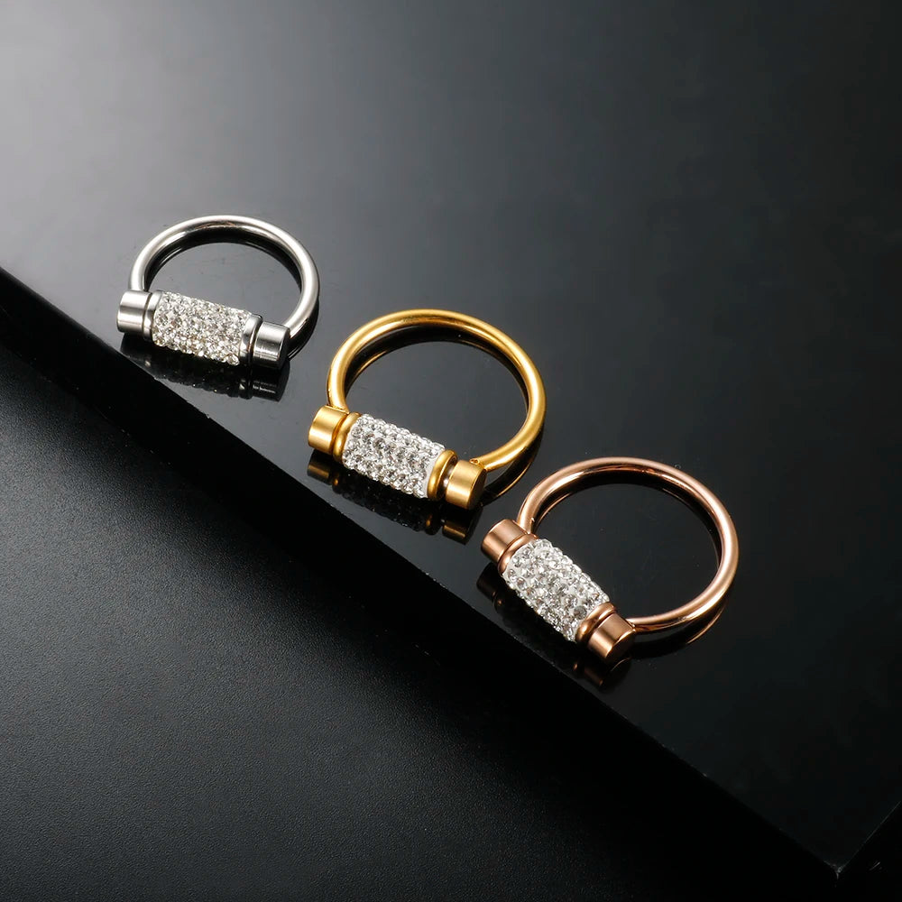 Scrolling Rotatable Ring for Women Girl Anti-Stress Ring Stainless Steel Crystal Anxiety Fidget Rings Waterproofjewelry 2024