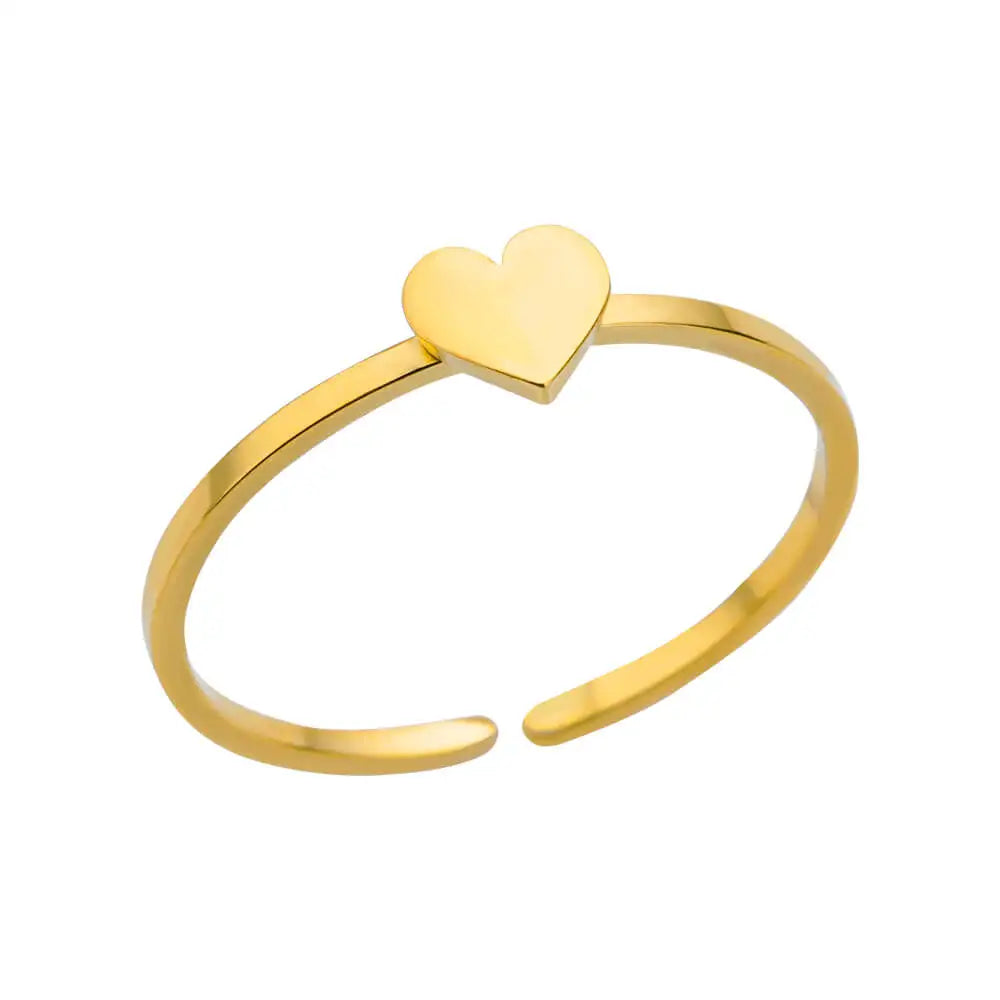 Stainless Steel Rings for Women Gold Color Couple Heart Ring 2025 Trend New in Wedding Aesthetic Luxury Jewelry Anillos Mujer