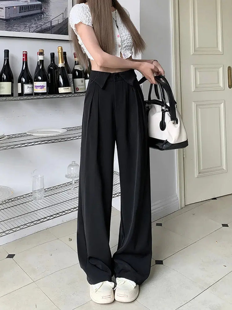Pantalon large avec détails sur mesure