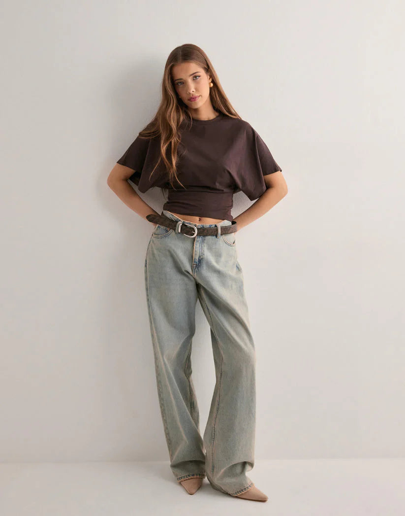 Crop top en coton - Manches chauve-souris