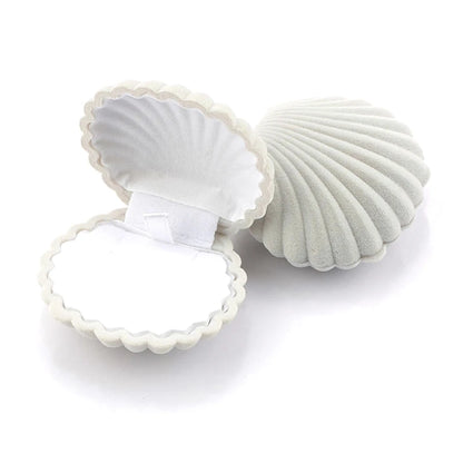 boîte à bijoux en velours en forme de coquillage
