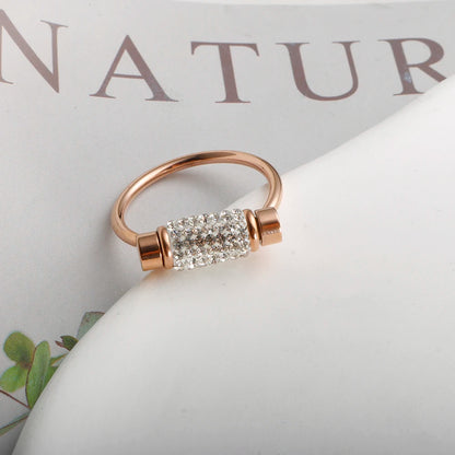 Scrolling Rotatable Ring for Women Girl Anti-Stress Ring Stainless Steel Crystal Anxiety Fidget Rings Waterproofjewelry 2024