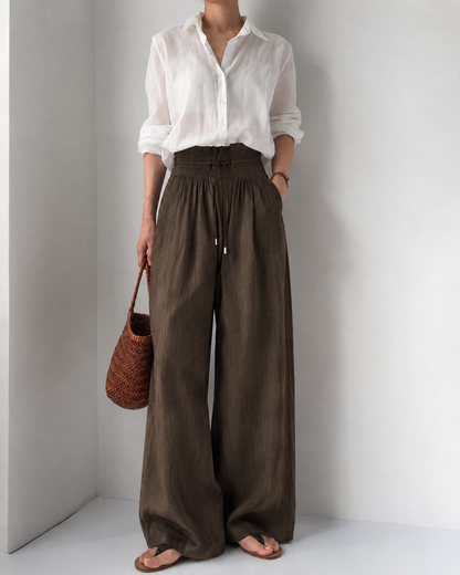 Pantalon large à cordon détendu