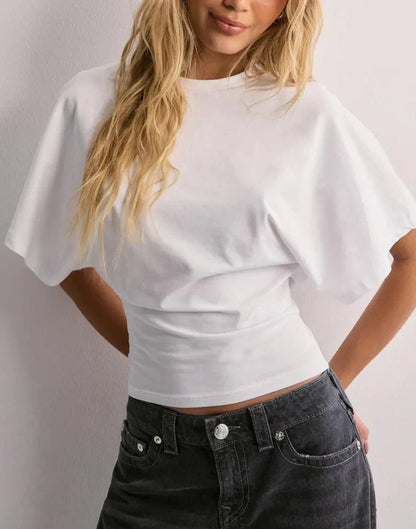 Crop top en coton - Manches chauve-souris