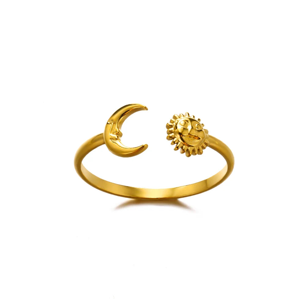 Stainless Steel Rings for Women Gold Color Couple Heart Ring 2025 Trend New in Wedding Aesthetic Luxury Jewelry Anillos Mujer