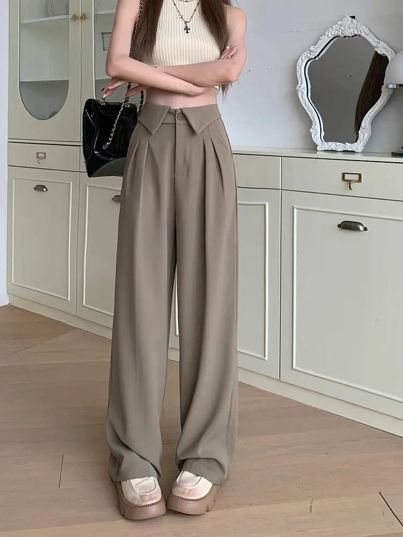 Pantalon large avec détails sur mesure