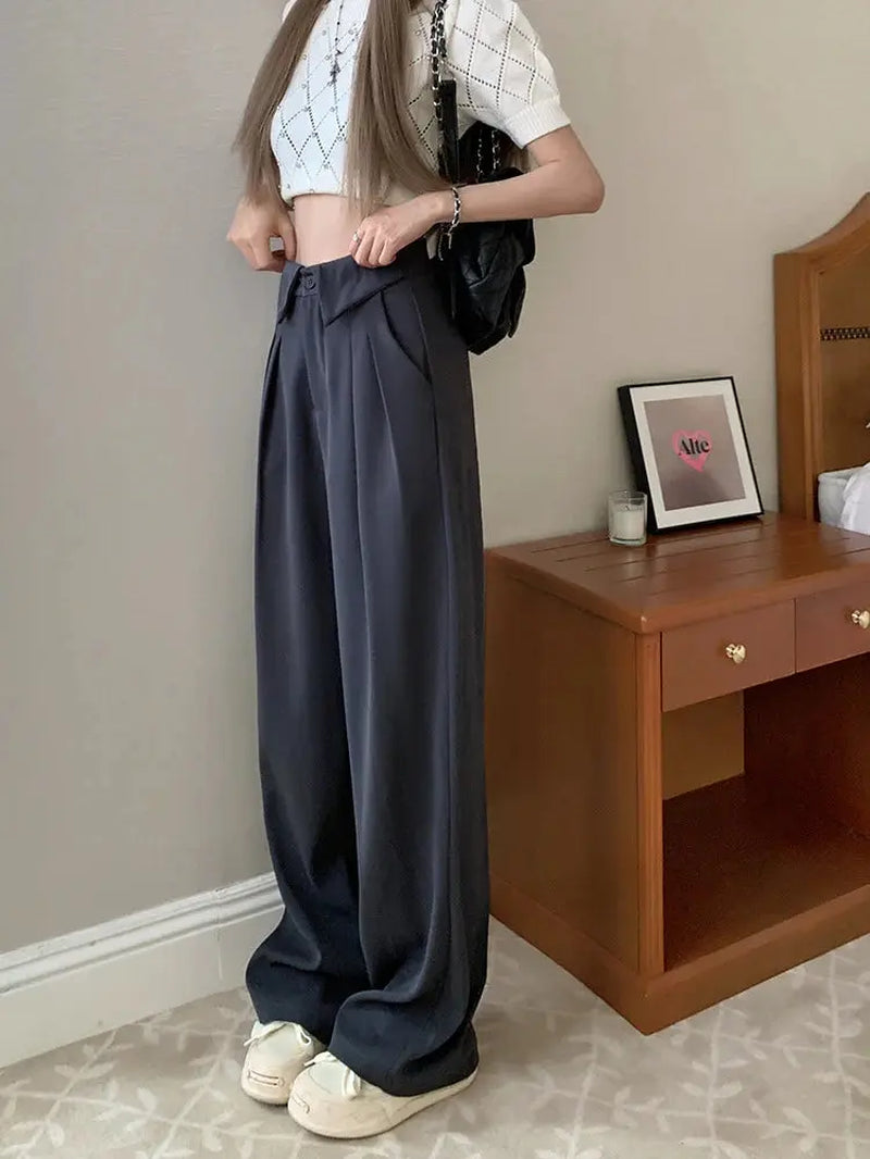 Pantalon large avec détails sur mesure
