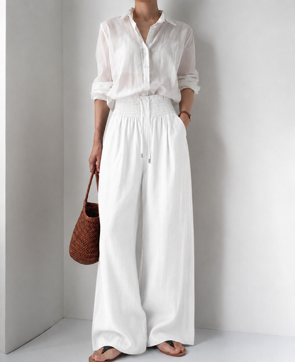 Pantalon large à cordon détendu